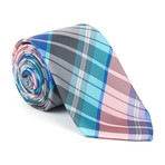 Microfiber Tie // Pink + Seafoam + Blue + Purple Plaid