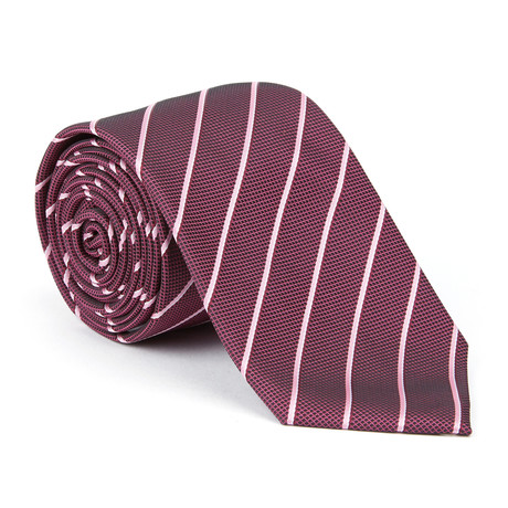 Microfiber Tie // Magenta Stripe