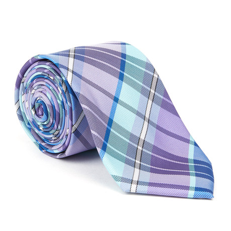 Microfiber Tie // Teal + Purple Plaid