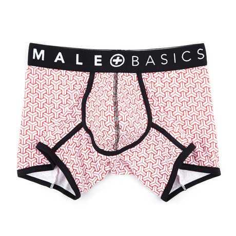 Structure Print Boxer Brief // Red (S)