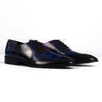 Patent Two Tone Derby // Black + Cobalt (Euro: 43)