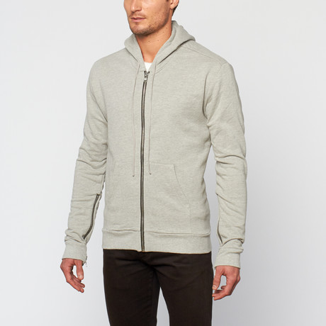 Zip Sleeve Hoodie // Grey Melange (XS)