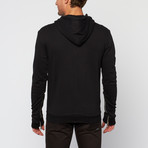 Zip Sleeve Hoodie // Black (XS)