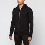 Zip Sleeve Hoodie // Black (XS)