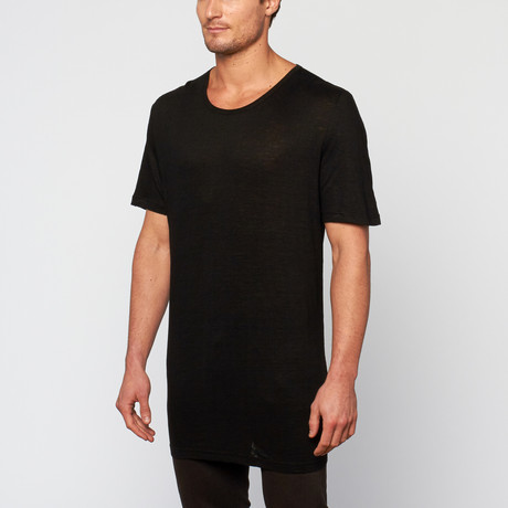 Bare + Jaded // Short Sleeve Linen Tee // Black (XS)