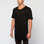 Bare + Jaded // Short Sleeve Linen Tee // Black (XS)