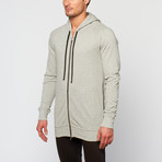Bare + Jaded // Light Weight Double Zip Hoodie // Grey Melange (M)