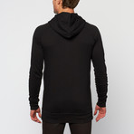 Light Weight Double Zip Hoodie // Black (S)