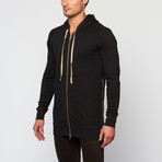 Light Weight Double Zip Hoodie // Black (S)