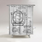 Toilet Seat Shower Curtain // 1956