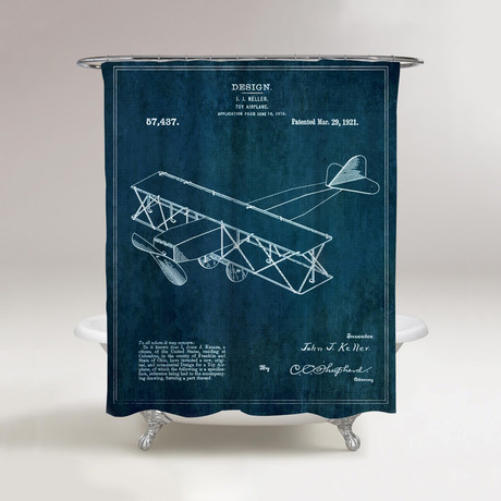 Toy Airplane Shower Curtain // 1921