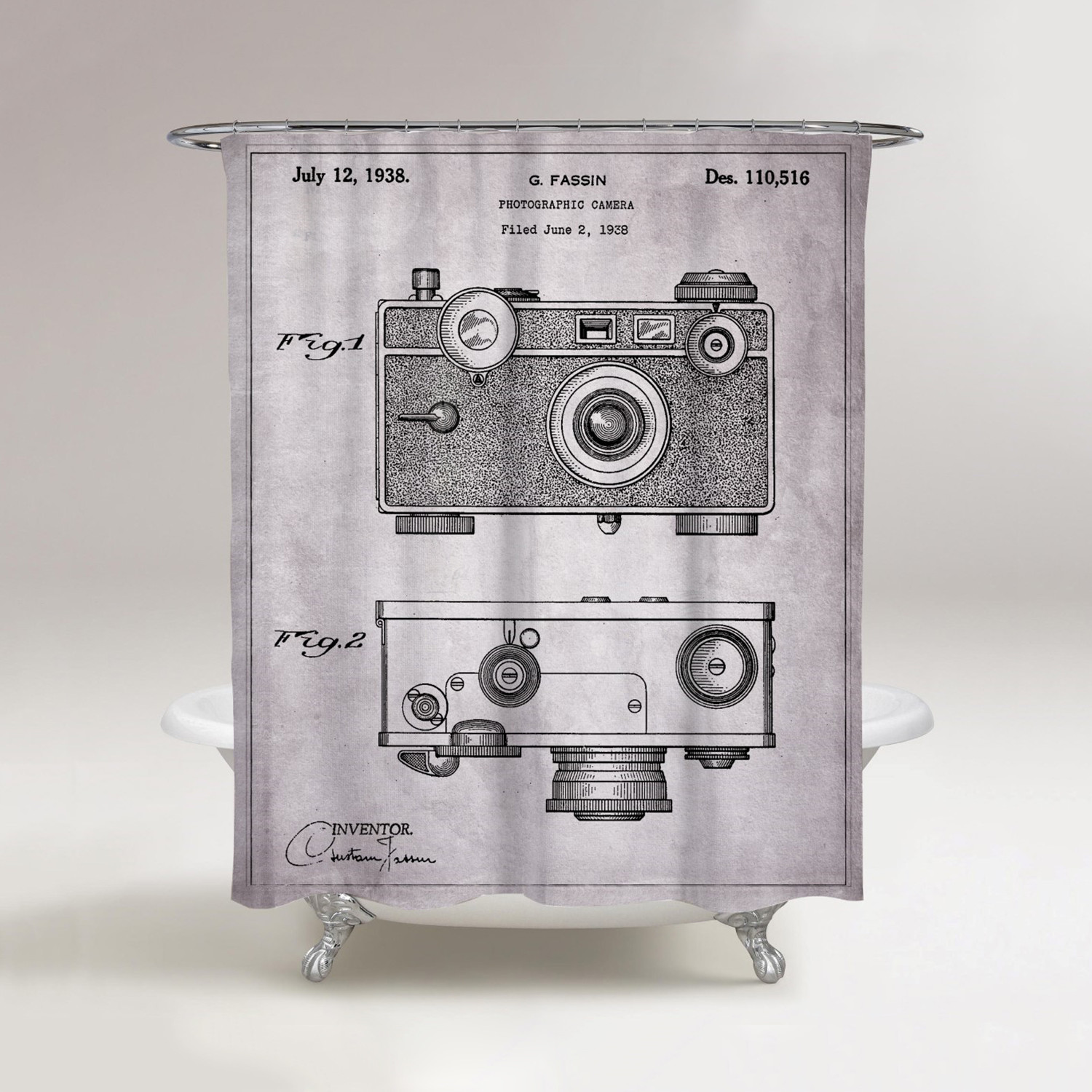 Fassin Camera Shower Curtain 1938 Oliver Gal Touch Of Modern