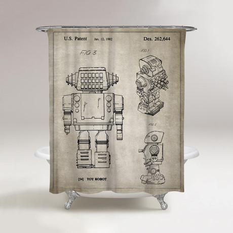 Toy Robot Shower Curtain // 1982