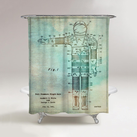 Full Pressure Flight Suit Shower Curtain // 1961