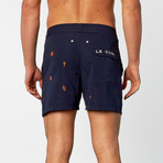 Symbols Embroidered Swim Short // Navy (M)