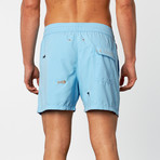Fish Bones Embroidered Swim Short // Baby Blue (2XL)