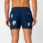 Monaco Embroidered Swim Short // Navy Blue (S)