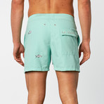 Jaws Embroidered Swim Short // Mint (L)