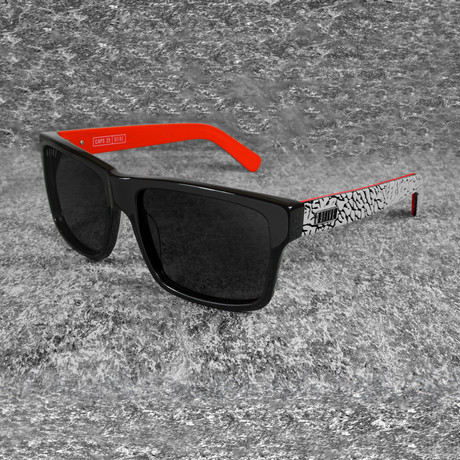 Caps 2Three Sunglasses // Black + Grey + Red