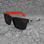 Caps 2Three Sunglasses // Black + Grey + Red