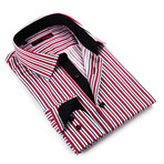 Button-Up Shirt // Red Stripe (S)