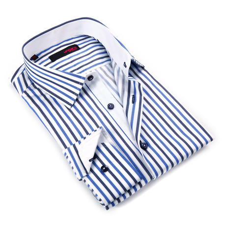Button-Up Shirt // Multi Blue Stripe (S)