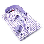 Button-Up Shirt // Purple Wiggy Grid (M)