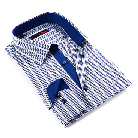Button-Up Shirt // Abstract Navy Stripe (S)