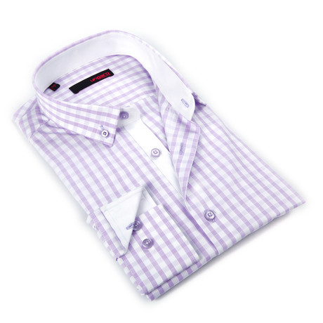 Button-Down Shirt // Lavender Shadow Plaid (S)