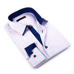 Button-Up Shirt // Light Blue Shadow Stripe (M)