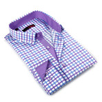 Button-Down Shirt // Purple + Blue Grid (S)