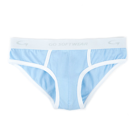 California Classic Lo-Rise Brief // Baby Blue + White (S)