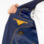 Rivelino // 2 Piece Suit Slim Fit // Blue Fine Stripe (US: 42S)