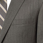 Rivelino // 2 Piece Suit Classic Fit // Grey Herringboe (US: 34S)