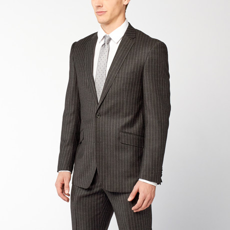 Rivelino // 2 Piece Suit Slim Fit // Grey Pinstripe (US: 34S)