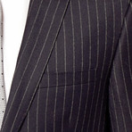 Rivelino // 2 Piece Suit Slim Fit // Black Pinstripe (US: 38R)