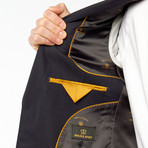 Rivelino // 2 Piece Suit Slim Fit // Navy Solid Wool Twill (US: 36S)