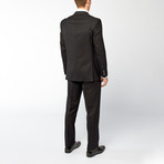 Rivelino // 2 Piece Suit Slim Fit // Black Solid Wool Twill (US: 34S)