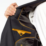 Rivelino // 2 Piece Suit Classic Fit // Black Pinstripe (US: 40S)