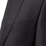 Rivelino // 2 Piece Suit Classic Fit // Black Pinstripe (US: 40S)