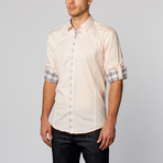 Plaid Cuff Button-Up Shirt // Pink (2XL)