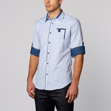 Chambray Button-Up Shirt // Light Blue (S)