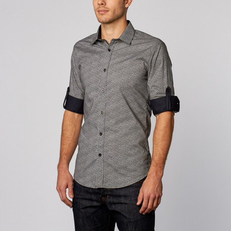 Sequence Pattern Button-Up Shirt // Black (S)
