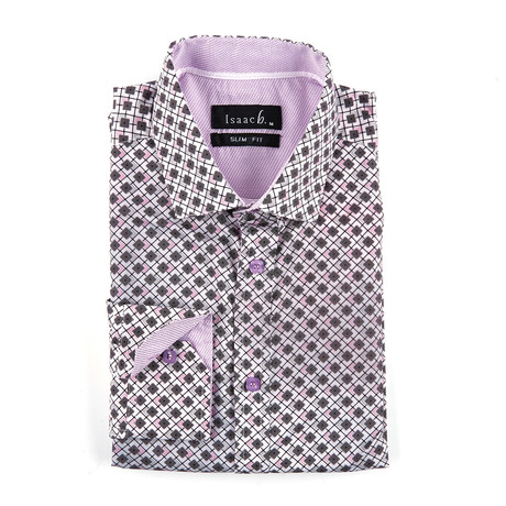 Geometric Print Shirt // Pink (S)