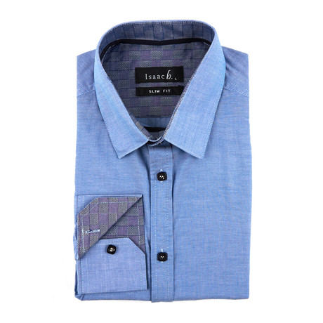 Solid Button Up Shirt // Blue (S)