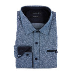 Paisley Overdyed Button-Up Shirt // Navy (L)
