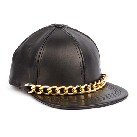 Members Of Society // Gold Chain Leather Cap // Black