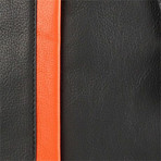 Contrast Leather Bag // Black + Orange