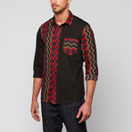 Tribe Button-Up Shirt // Black + Multi (S)