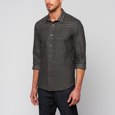 Shadow Flannel Shirt // Grey + Black (S)